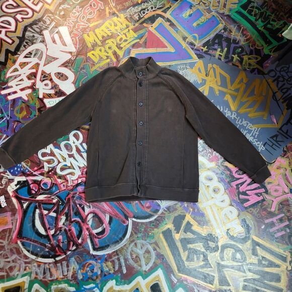 Volcom button-up sweatshirt, size XXL, charcoal gray raglan casual streetwear - Picture 2 of 10